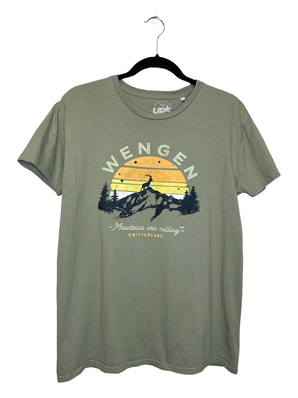 Wengen Switzerland Mountains are Calling 100% Cotton Destination Tee size Medium